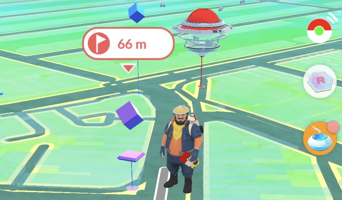 Mateo standing at a PokéStop