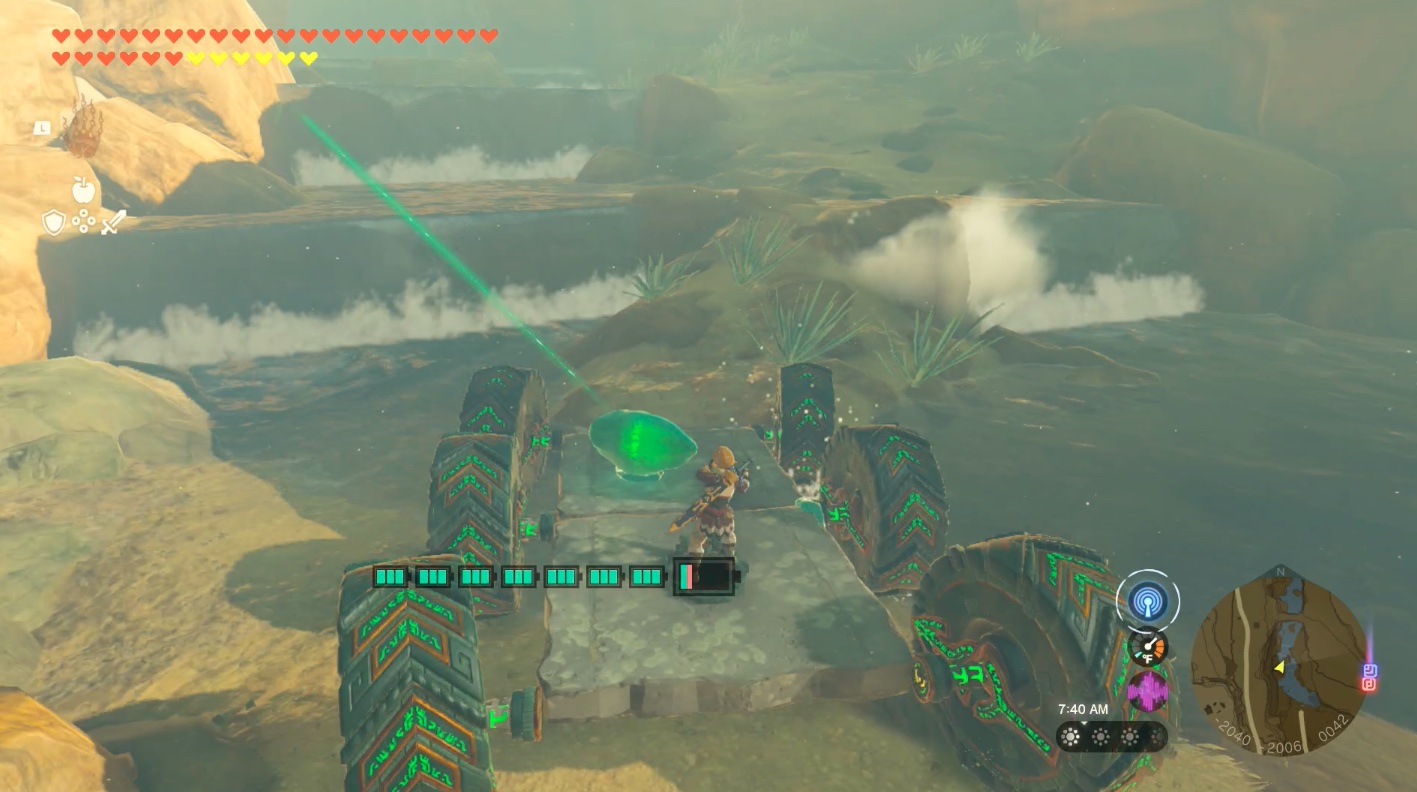 Link rides a big wheel cart in Zelda Tears of the Kingdom