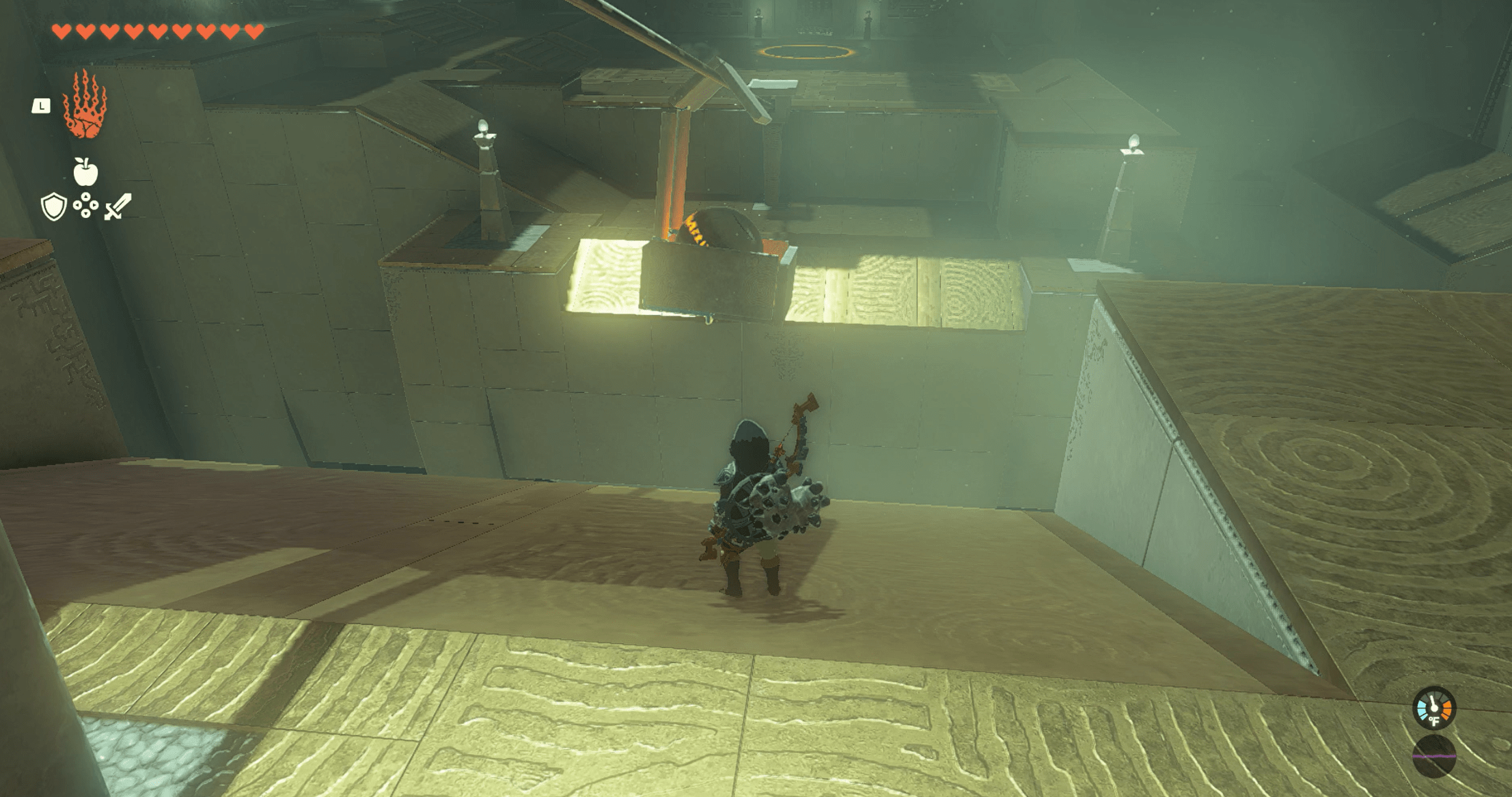 Box hooked on a rail in The Legend of Zelda: Tears of the Kingdom