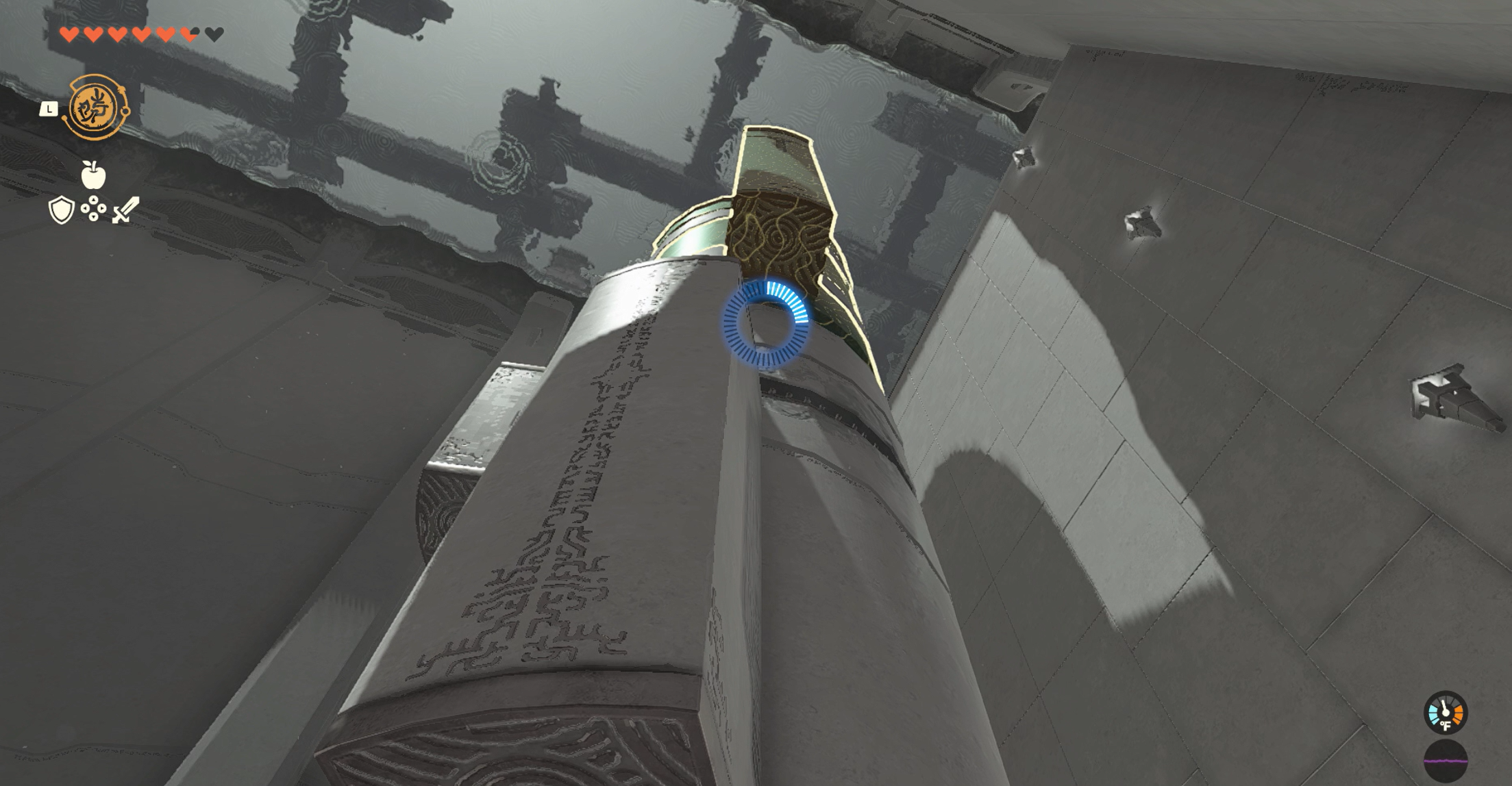 Lining up the spinning structure in Zelda: Tears of the Kingdom