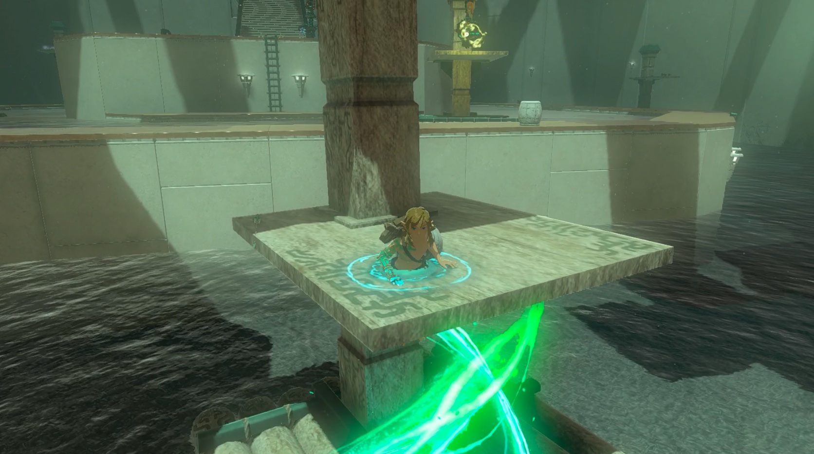 Link using Ascend in the Sifumim Shrine in Zelda: Tears of the Kingdom
