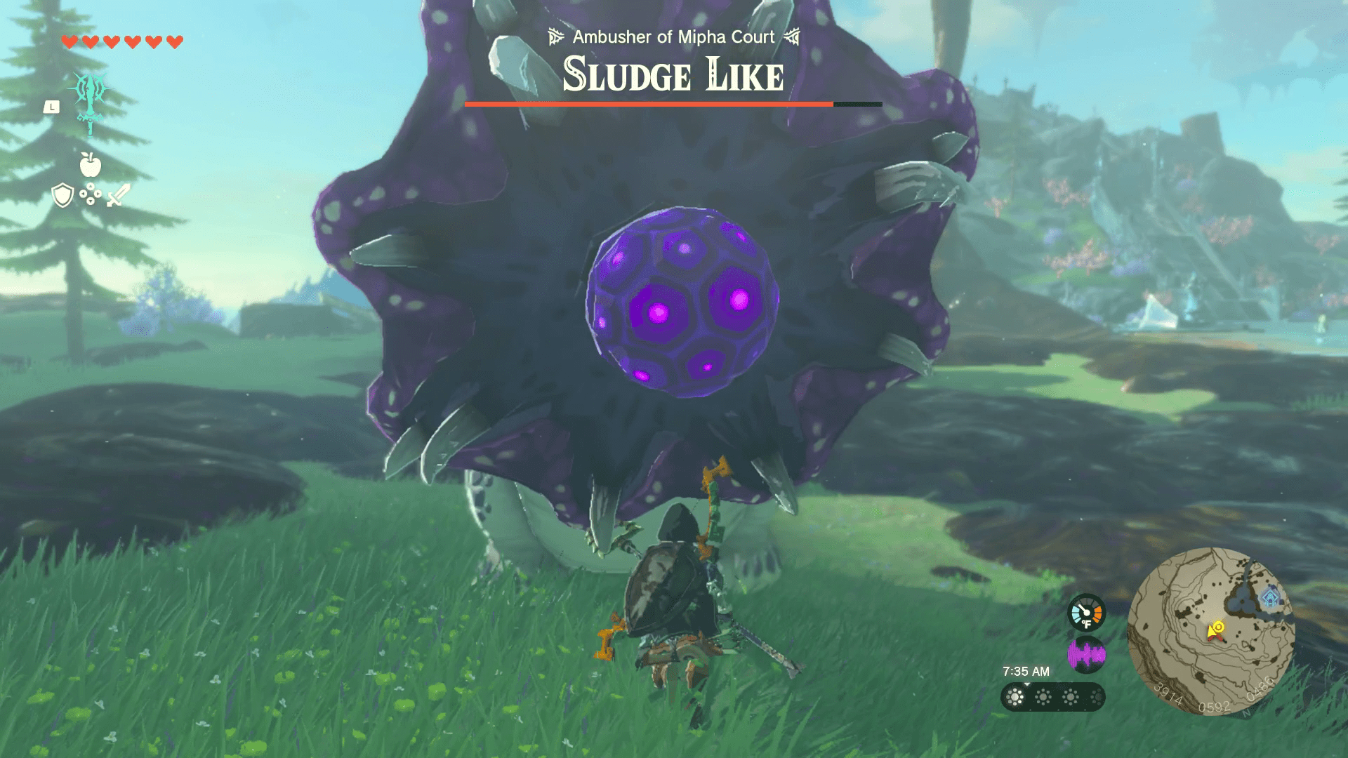 Link battling the Sludge Like