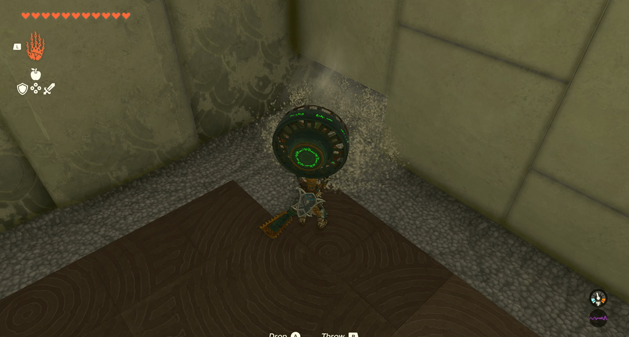 Using a fan to clear a secret passageway in The Legend of Zelda: Tears of the Kingdom