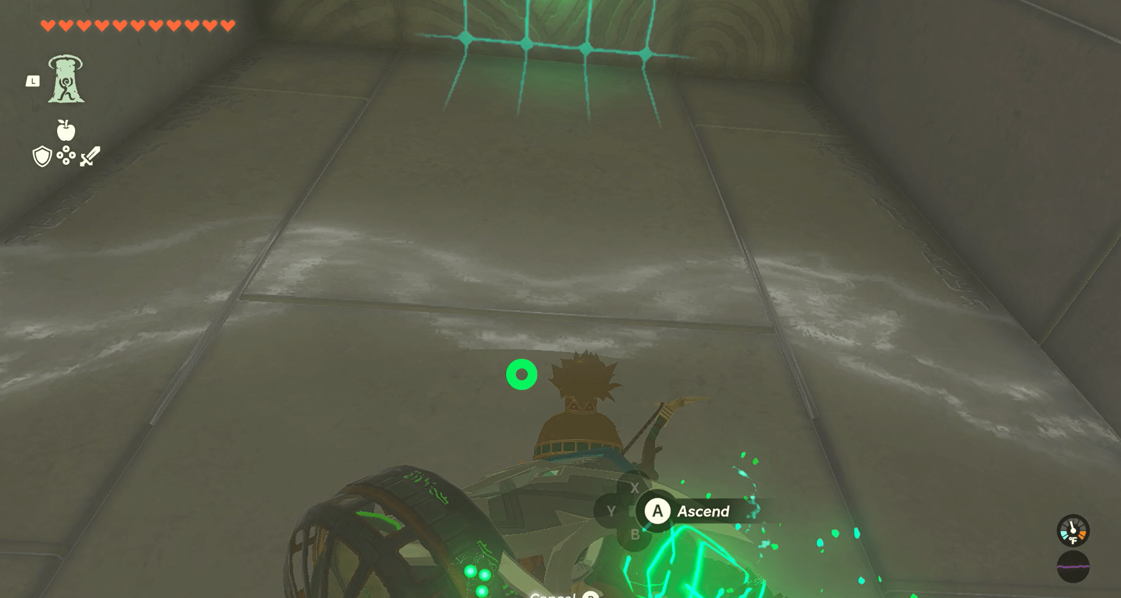 Link using Ascend in Zelda: Tears of the Kingdom