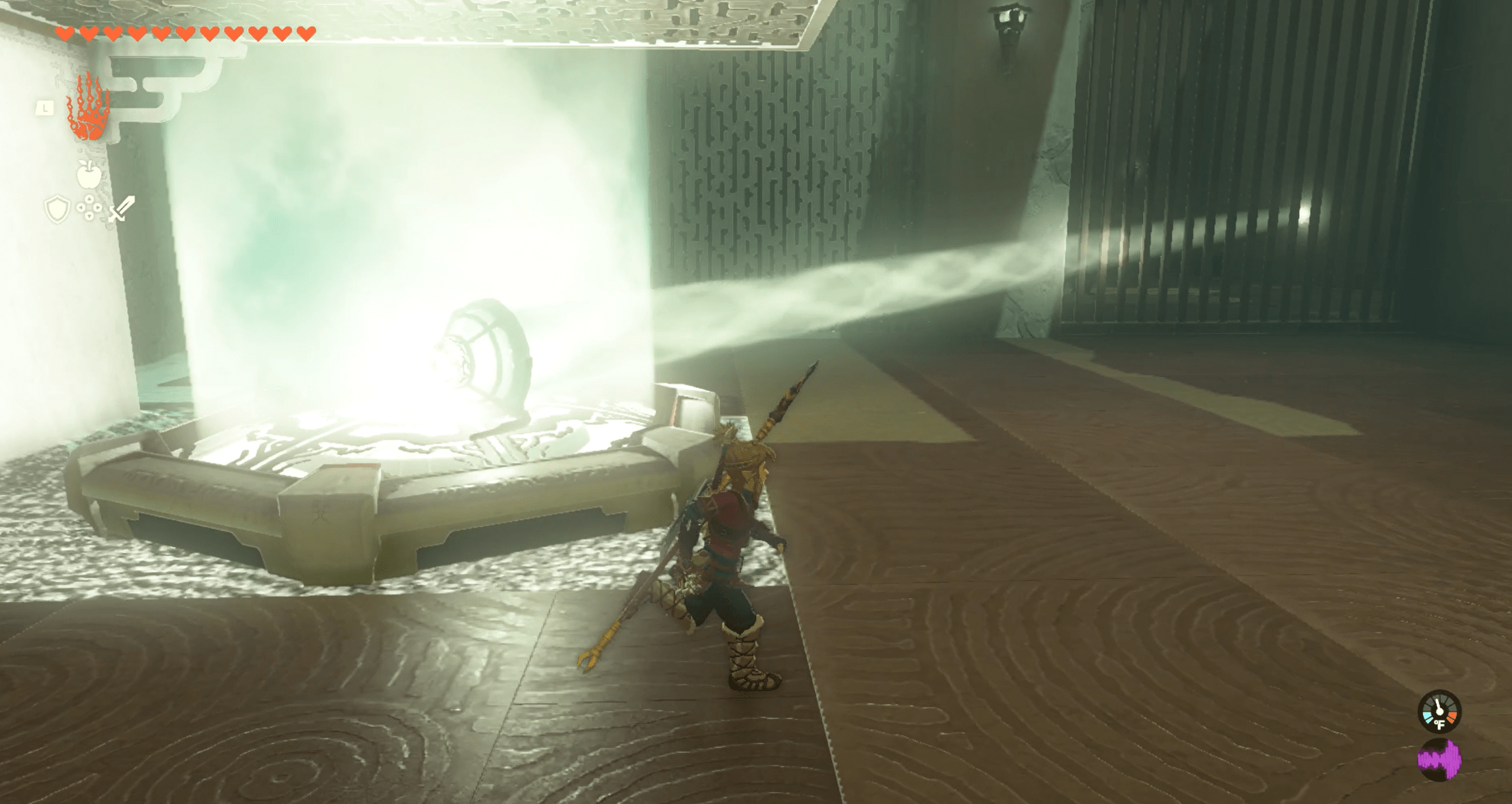 Beams of light shining into a room in Zelda: Tears of the Kingdom