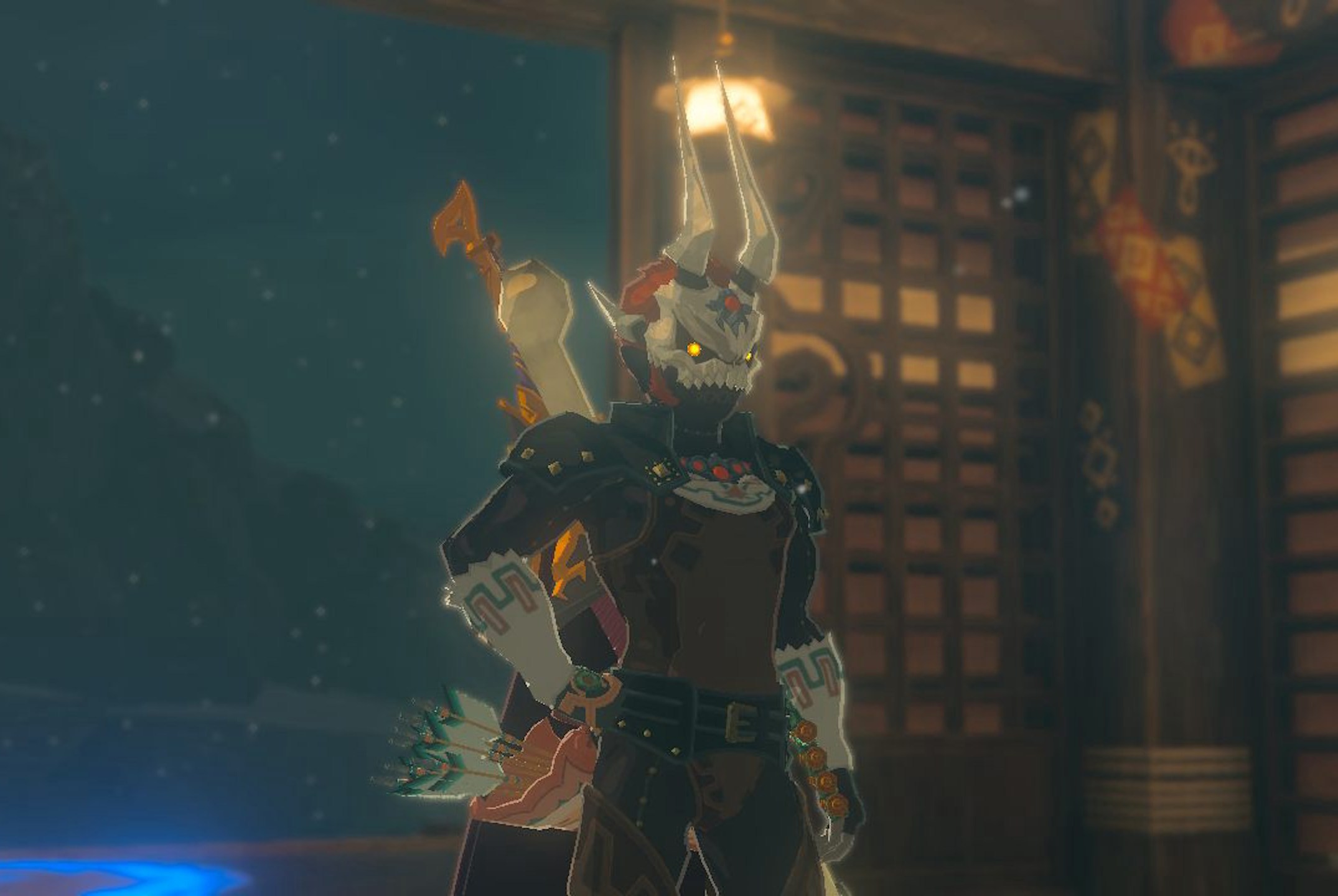 Link wears the Evil Spirit Armor in Zelda Tears of the Kingdom.