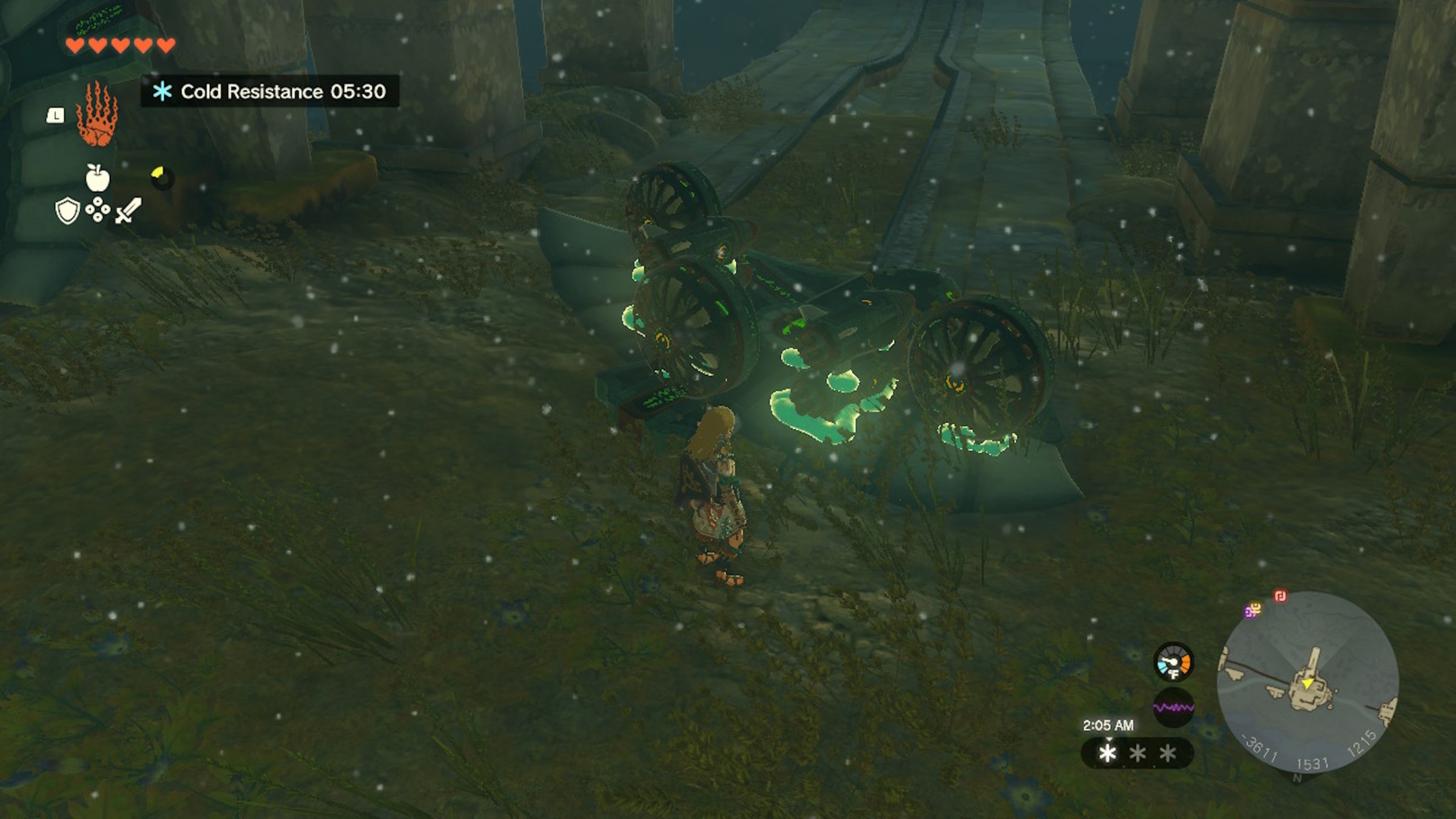 Link builds a Zonai device cart in Zelda Tears of the Kingdom.