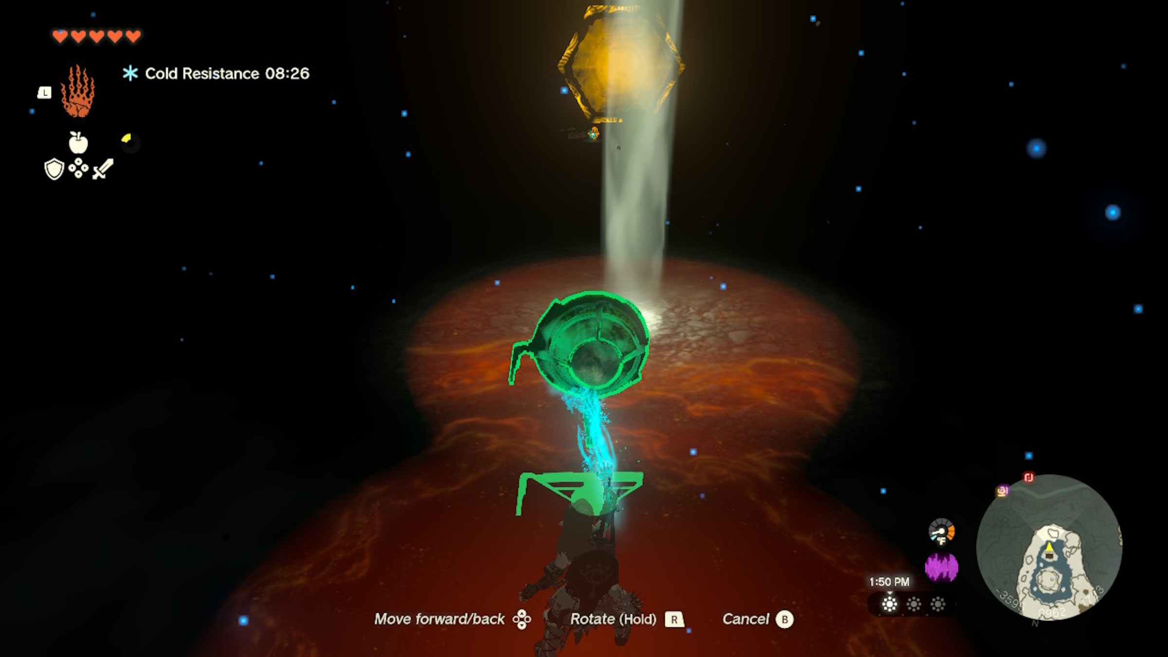 Link pivots a mirror on Lightcast Island to get the Zonaite Armor in Zelda Tears of the Kingdom.