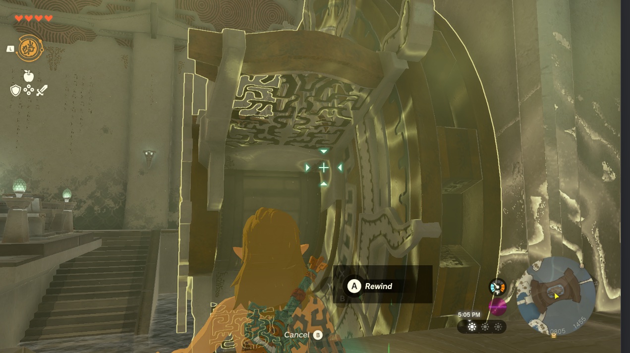 Link looks at a water wheel in the Great Sky Island in Zelda Tears of the Kingdom.