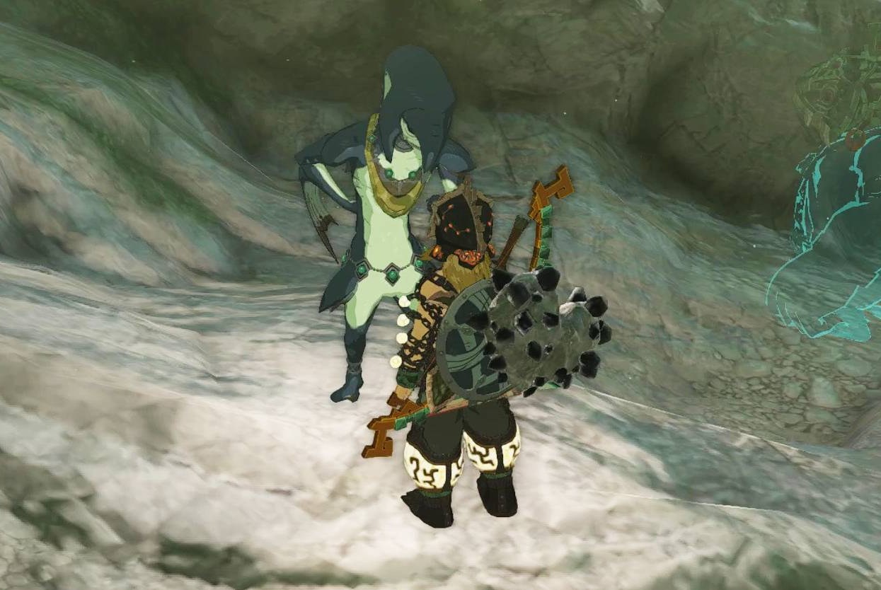 Link speaking with Dunma at Toto Lake