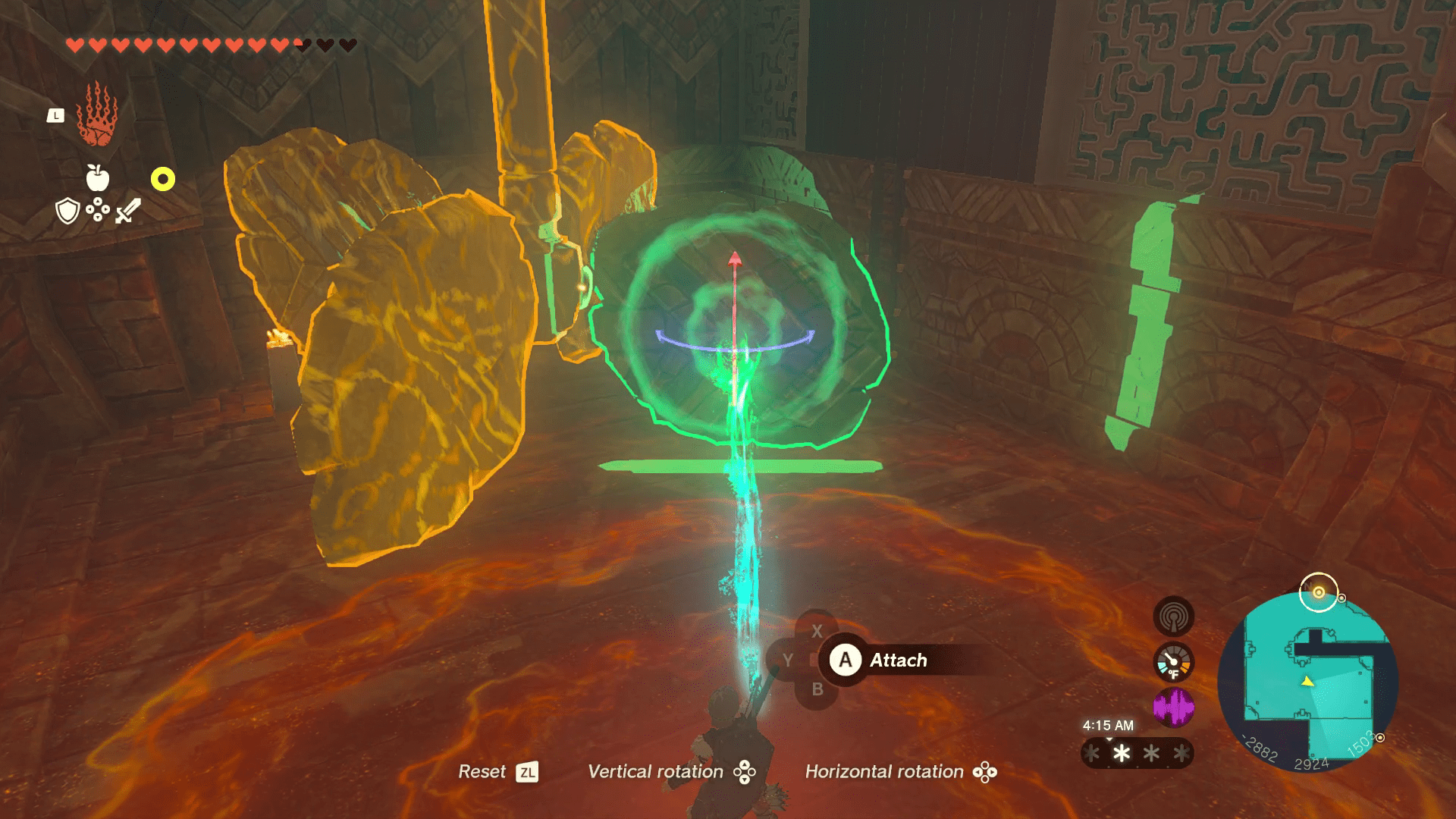 A windmill motor without any blades is highlighted in gold. Link stands below it holding a blade with his Ultrahand ability to attach it to one edge.
