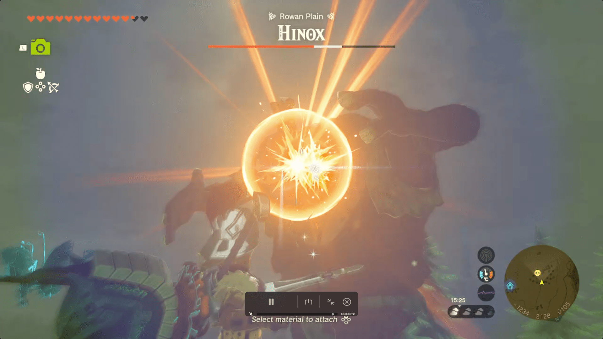 Link shoots a Hinox in the eye in Zelda Tears of the Kingdom.