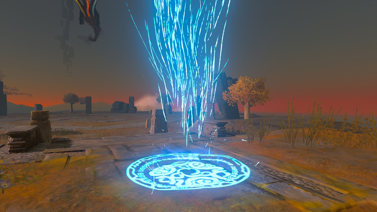 Travel Medallion teleportation animation in action