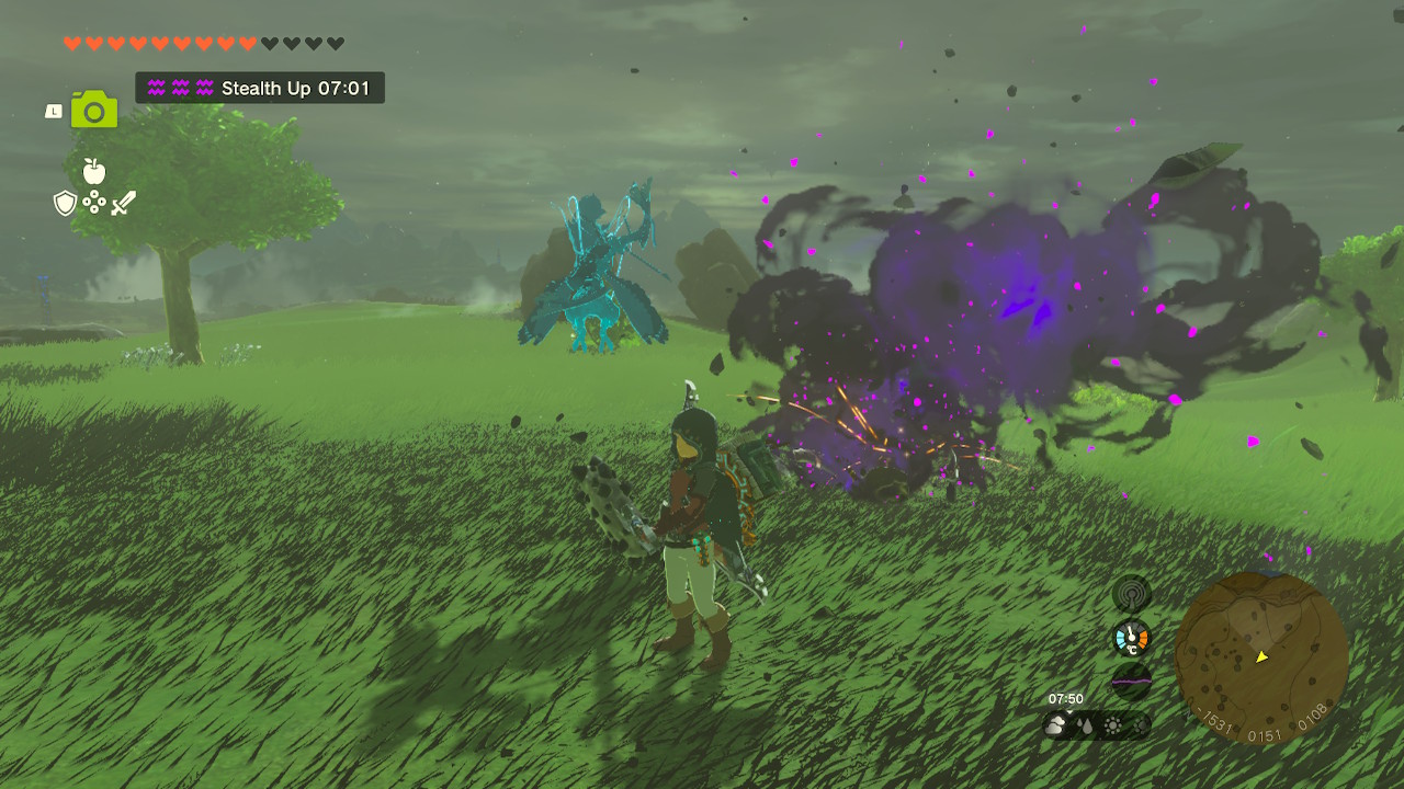 Link stands next to a defeated Lynel in Zelda Tears of the Kingdom.