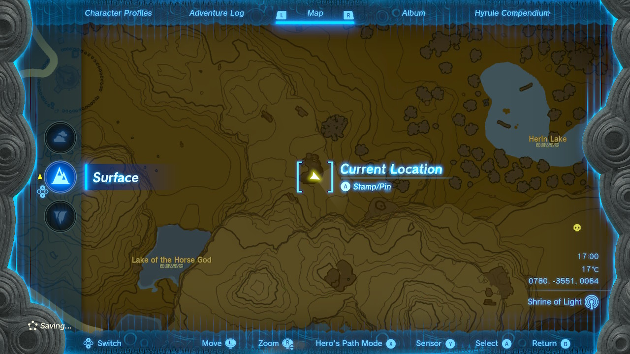 A map shows the location of a mighty Lynel bow in Zelda Tears of the Kingdom.