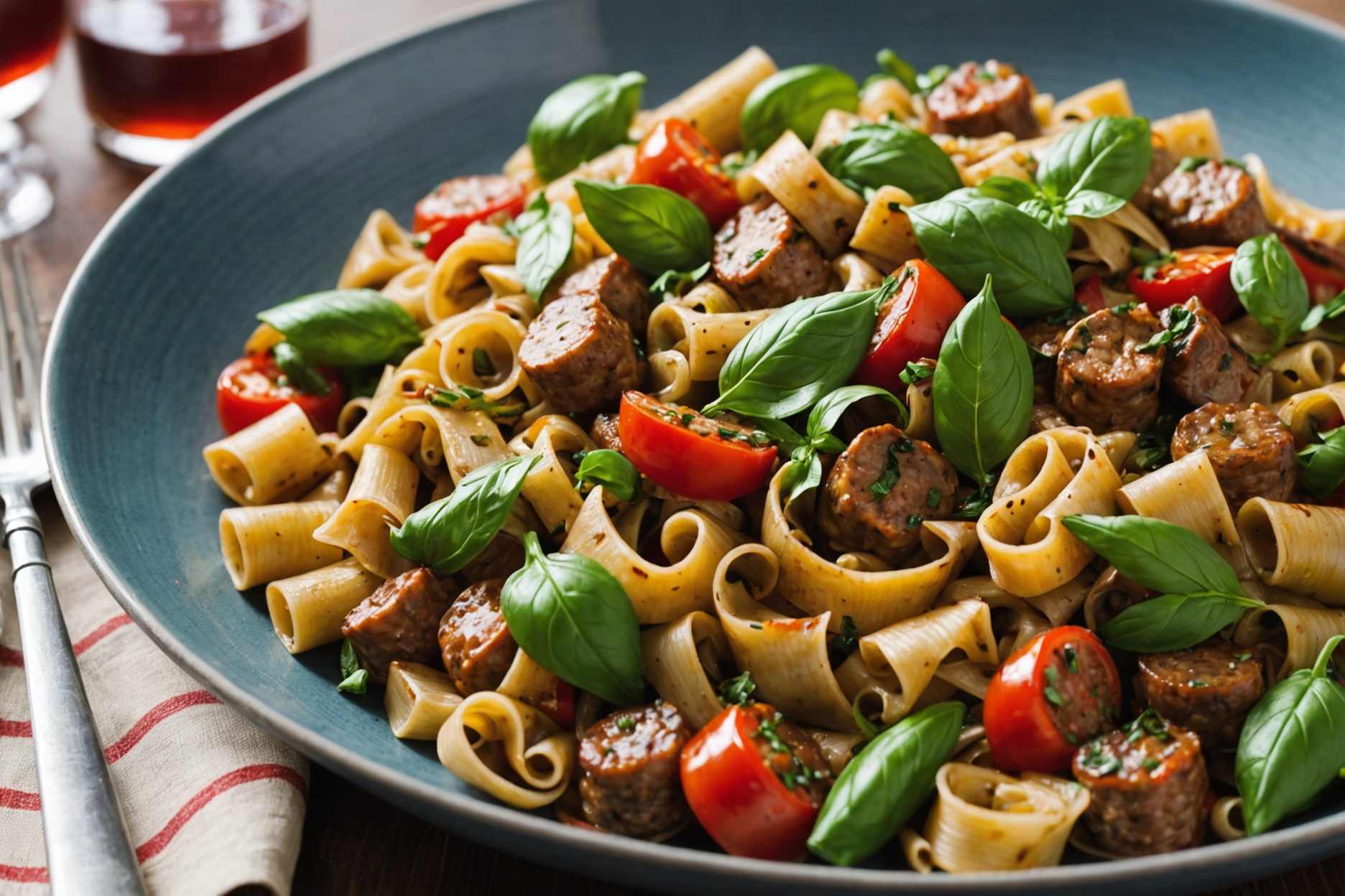 Savor the bold flavors of Italian drunken noodles.