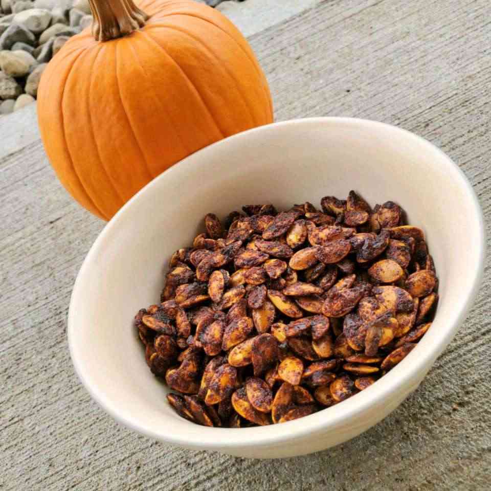 Indulge in the irresistible flavors of sweet curry pumpkin seeds.