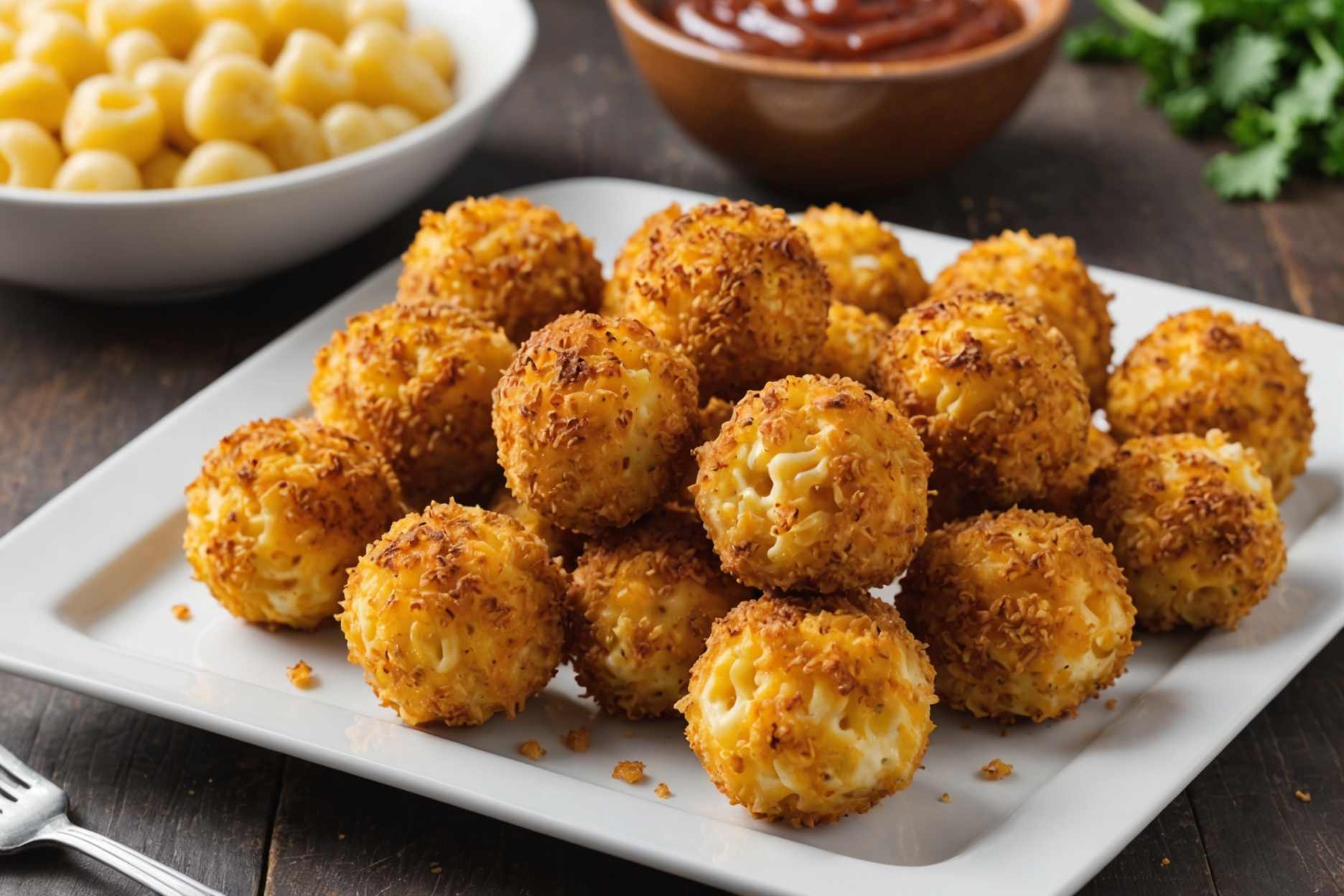 Deliciously crunchy mac and cheese balls from the air fryer!