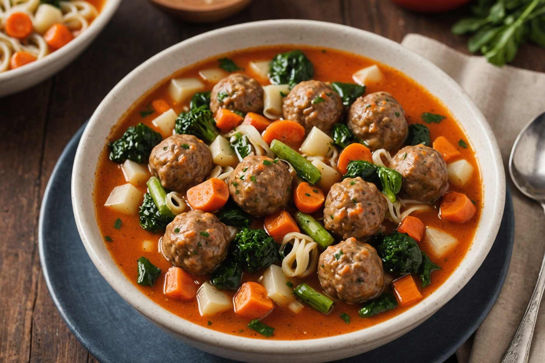 Delicious Italian meatball soup to warm your soul.