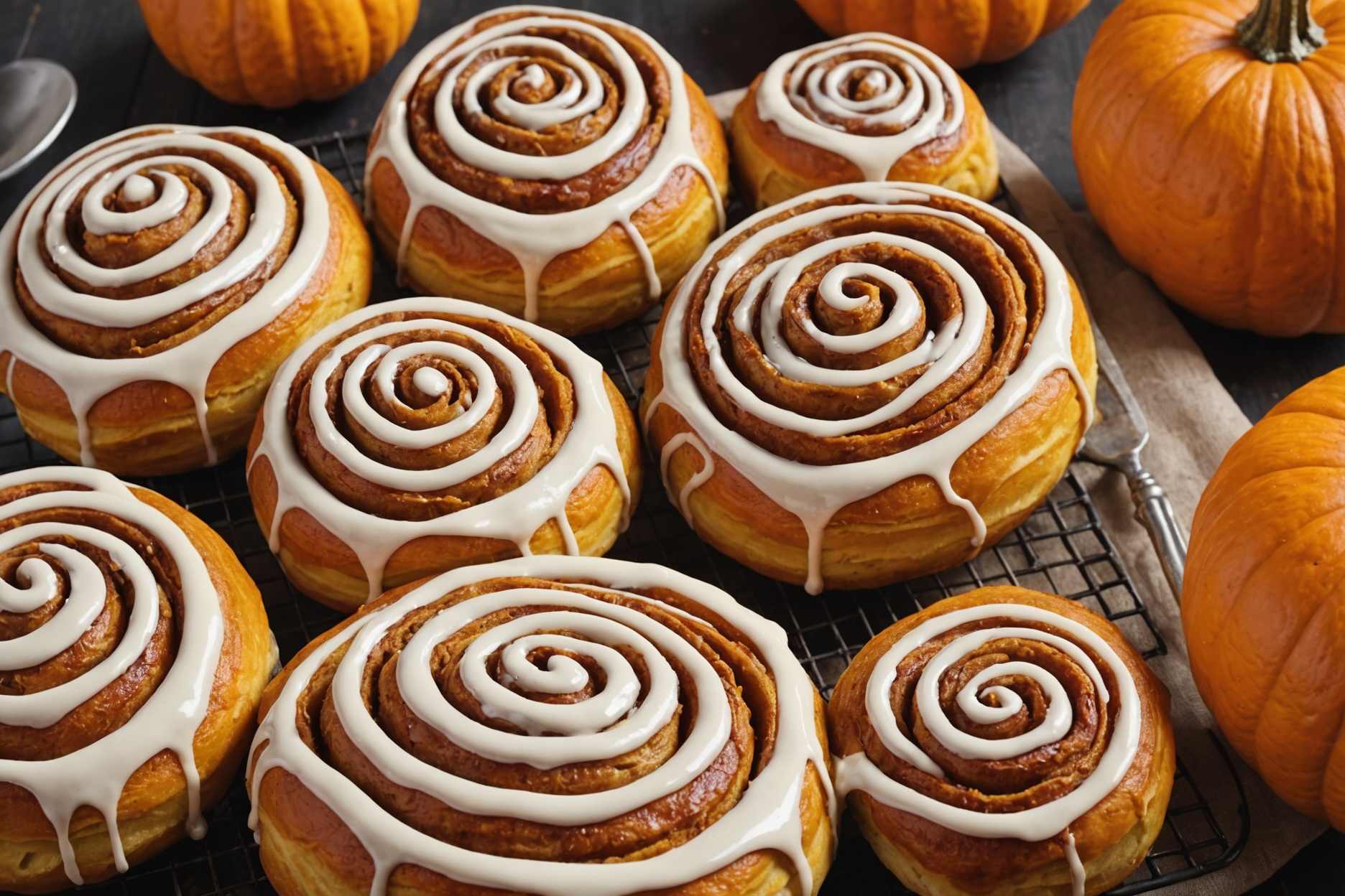 Delight in these luscious pumpkin cinnamon rolls!