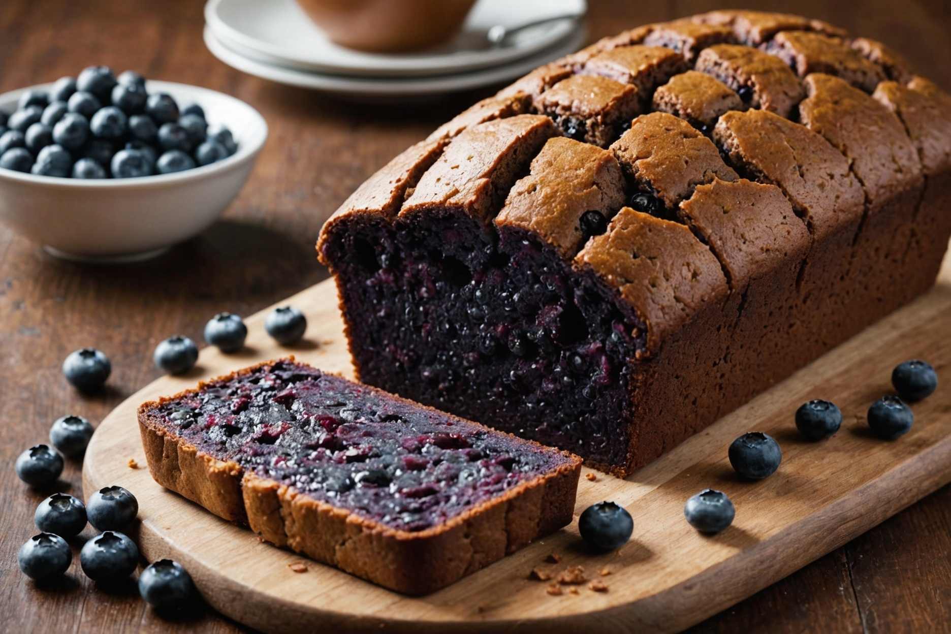 Delightful gingerbread infused with vibrant blueberries.