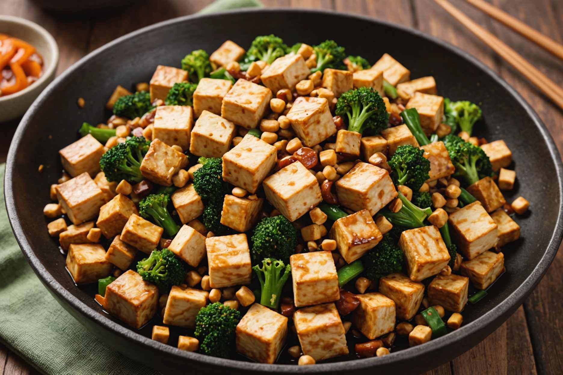 Delicious Tofu Stir-Fry with Peanut Sauce