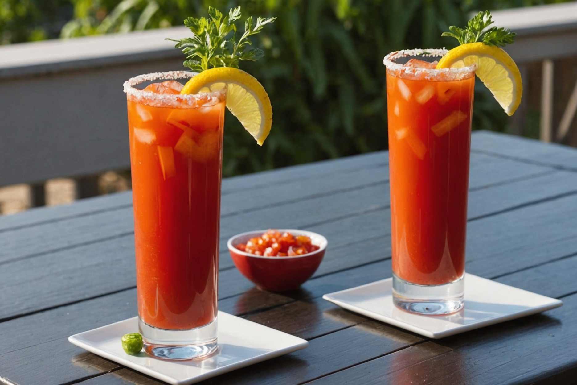 Experience the vibrant flavors of Chef John's signature "Sunset" Michelada.