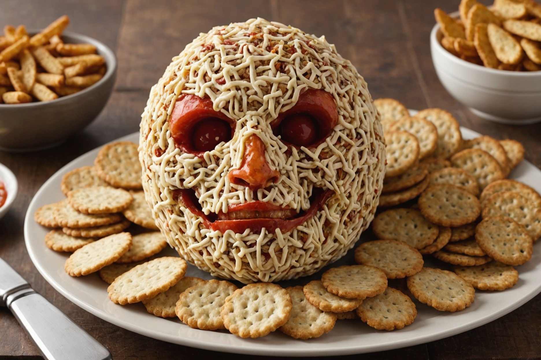 A delectable cheese ball inspired by the Flayed Man.