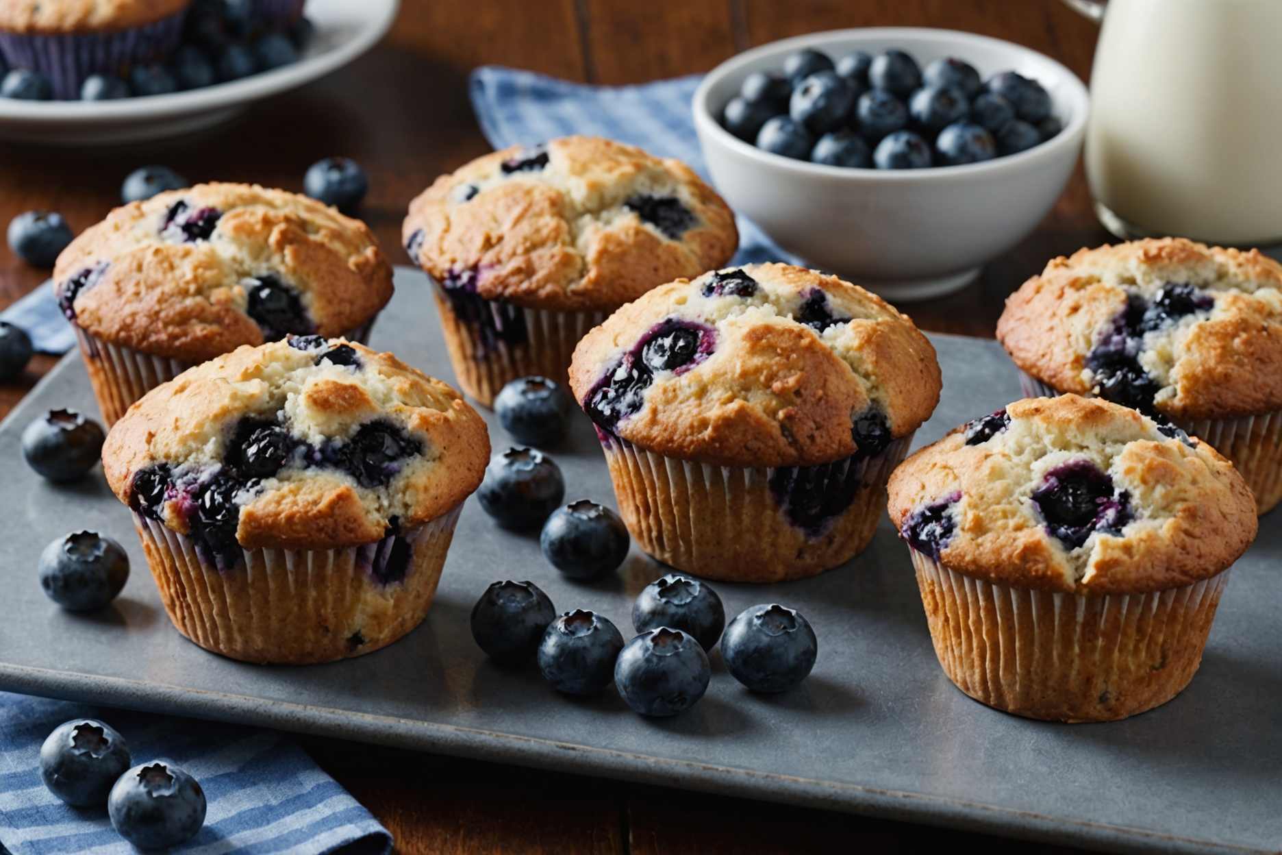 Deliciously moist, bursting with blueberries, perfect for breakfast!