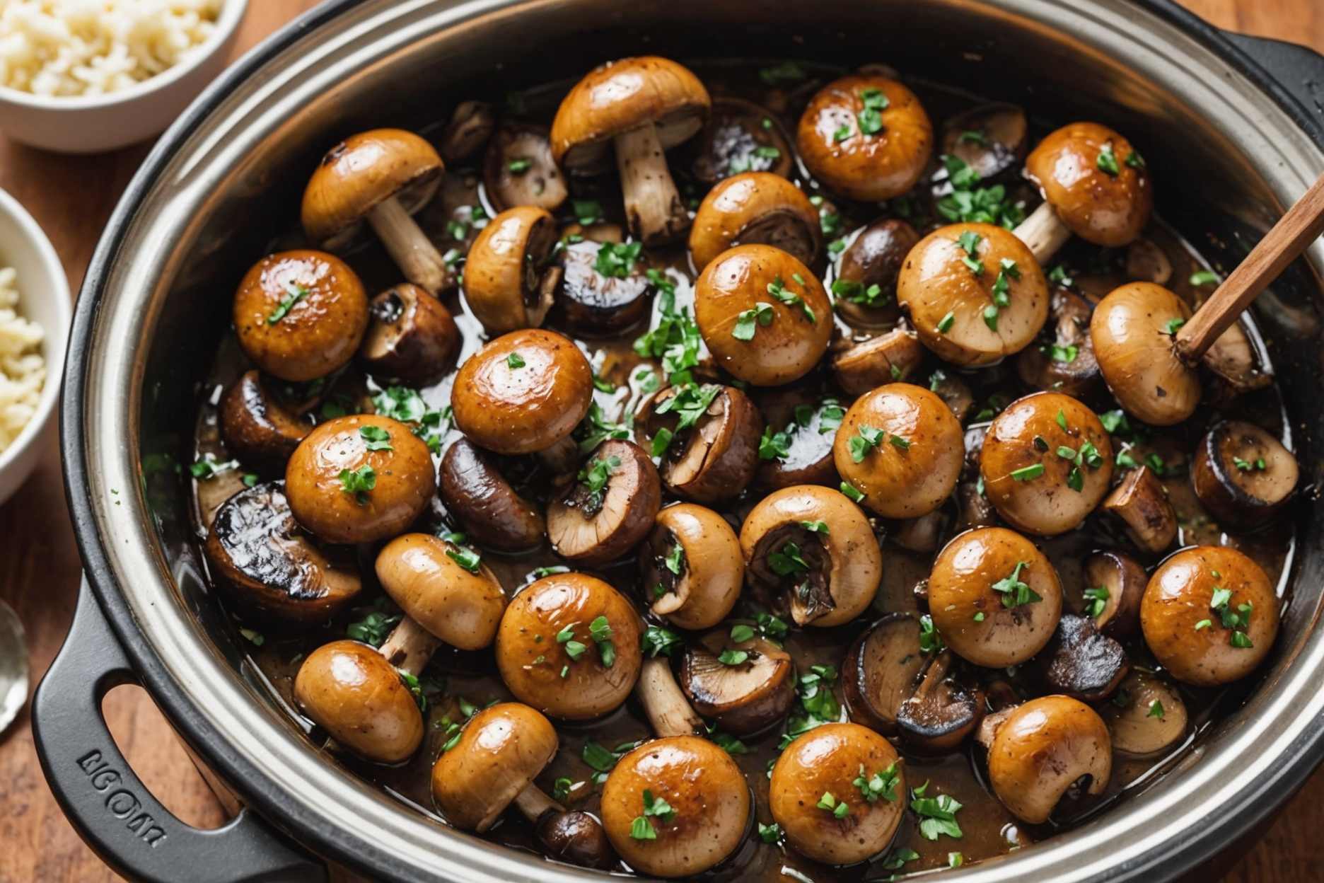 Deliciously tender mushrooms, slow-cooked to perfection.