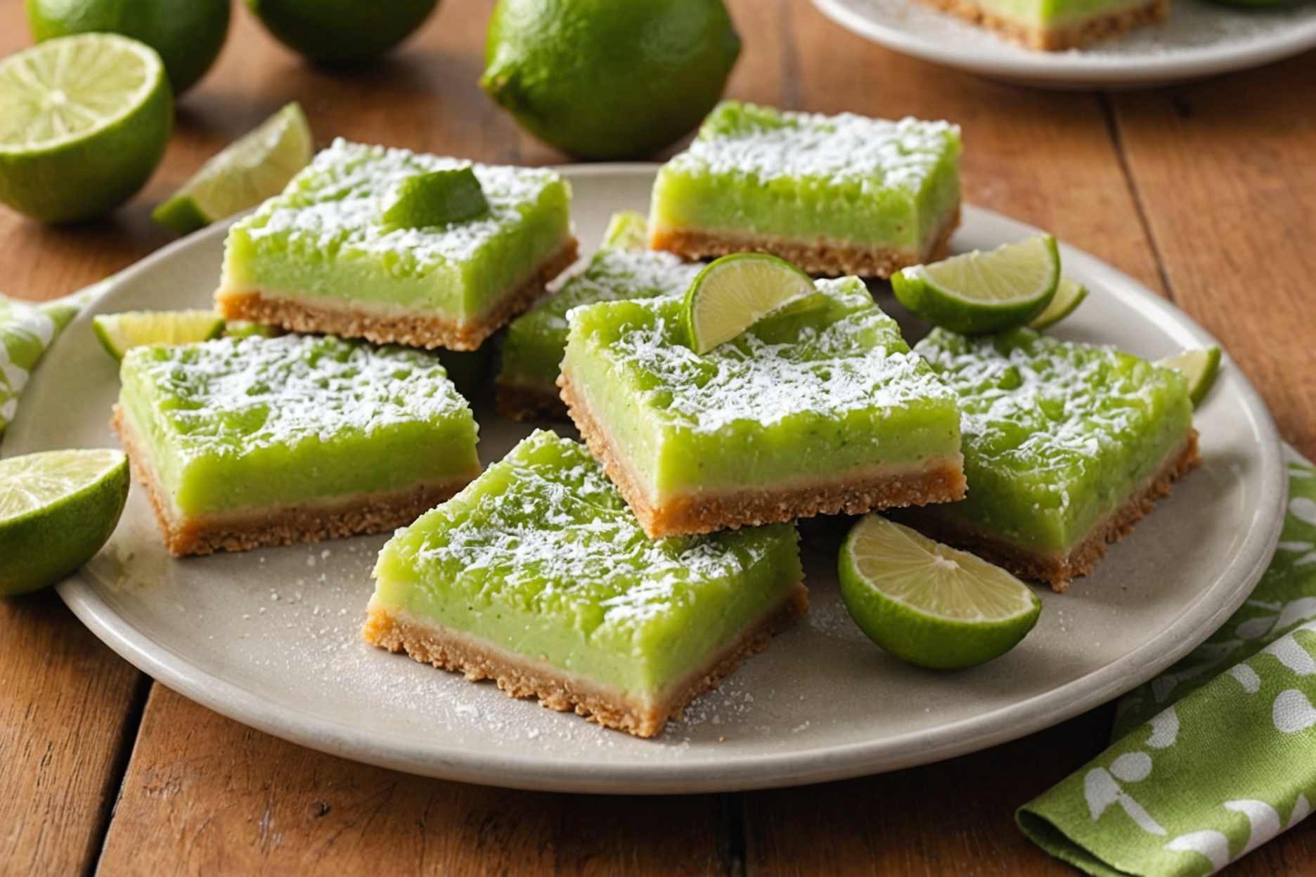 Zesty lime bars bursting with flavor.