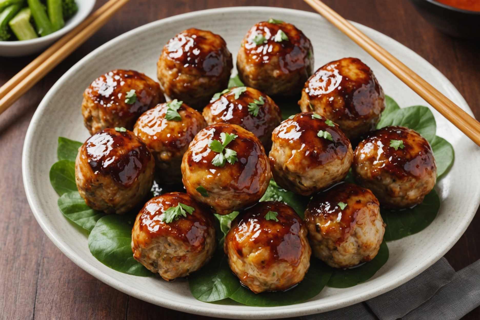 Japanese-style chicken meatballs, flavorful and tender.