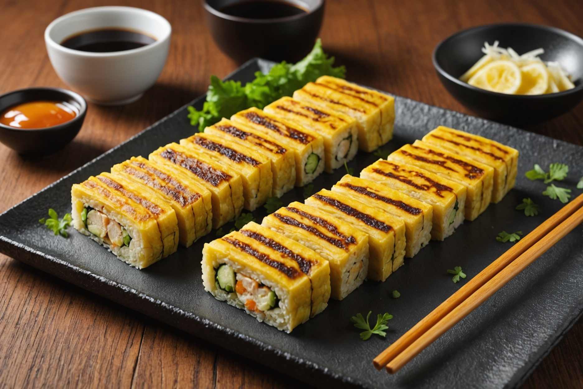 Delicious Japanese rolled omelette.