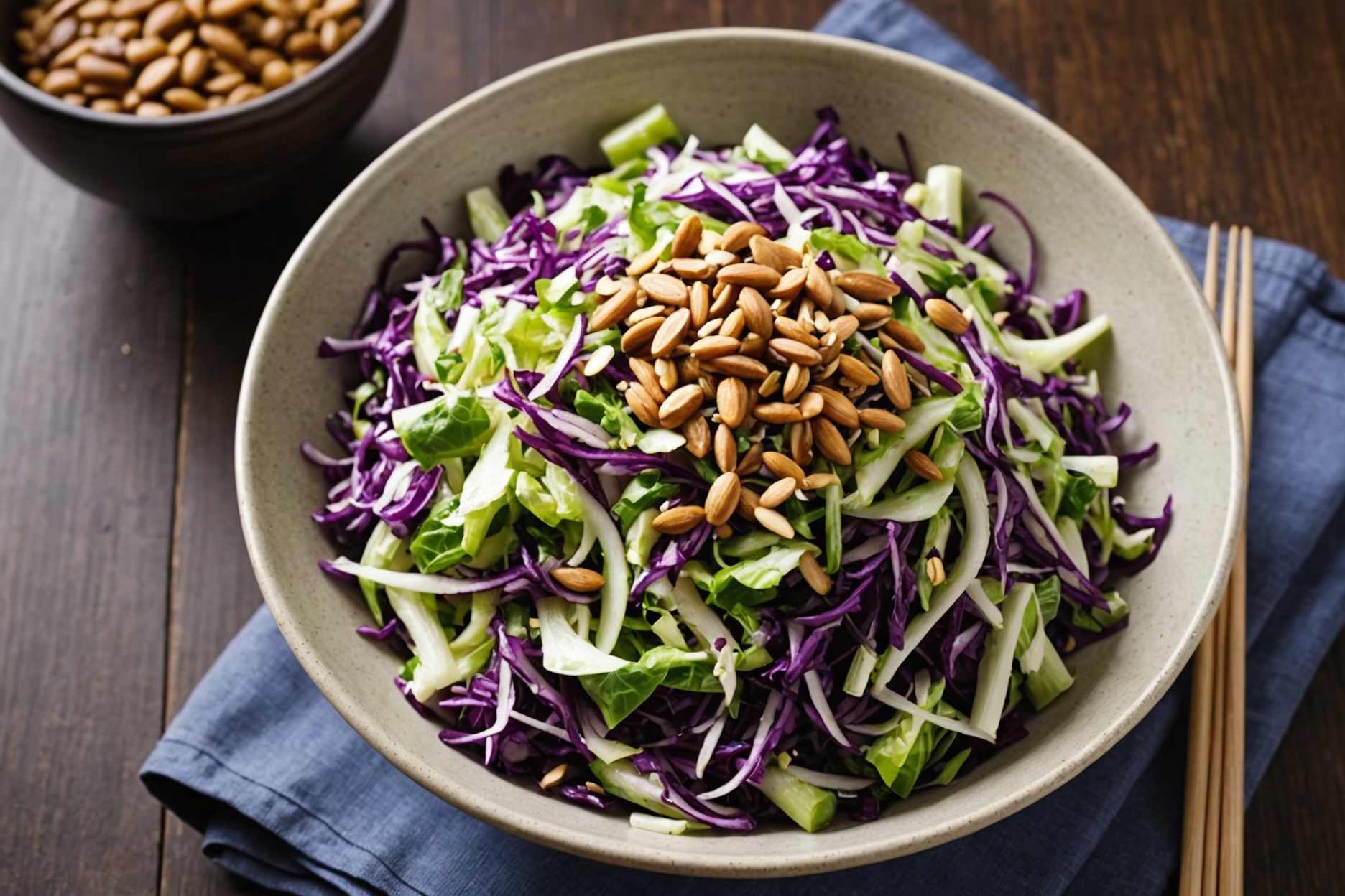 A refreshing and vibrant cabbage salad with a Japanese twist.