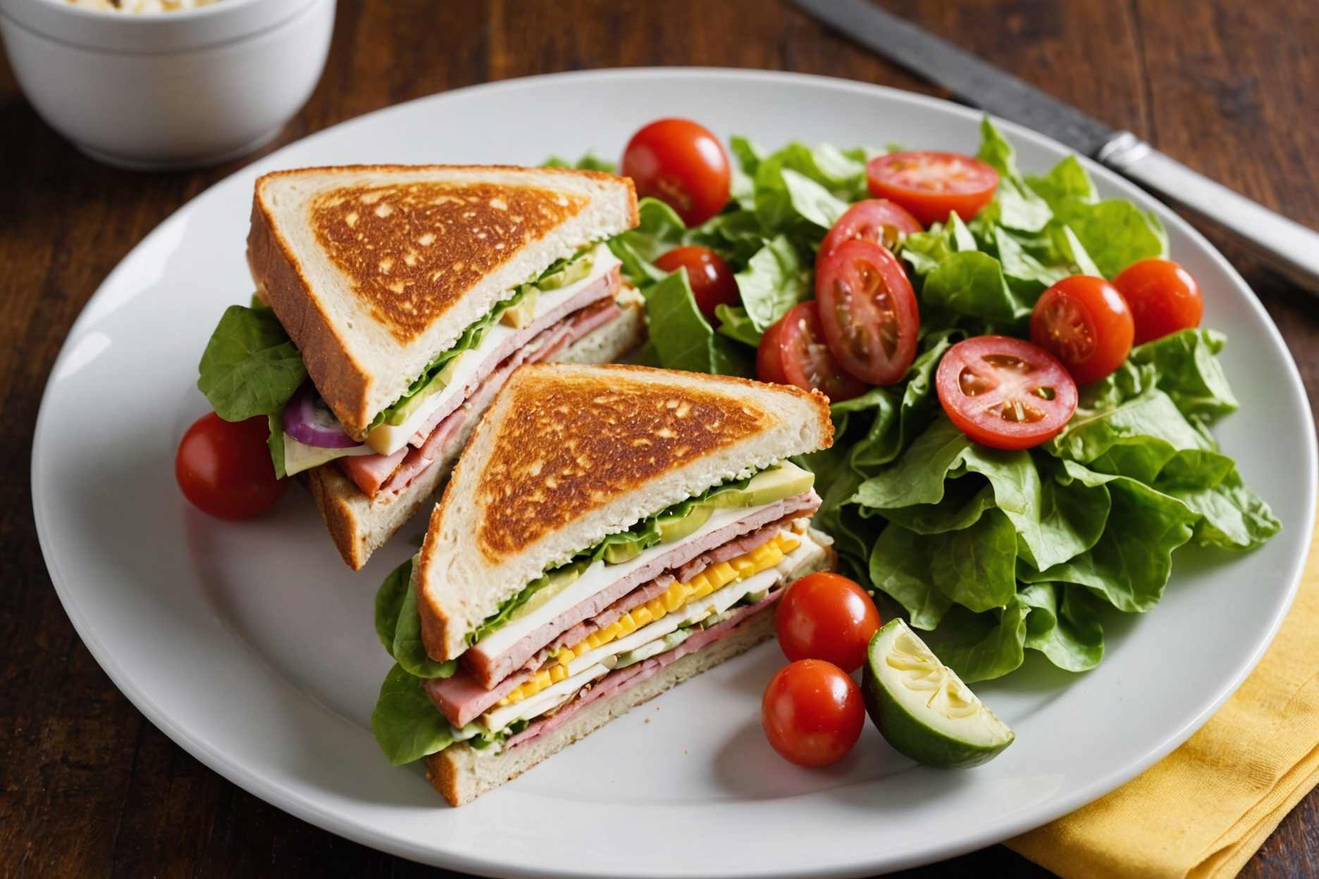 Indulge in Lorraine's exquisite club sandwich.