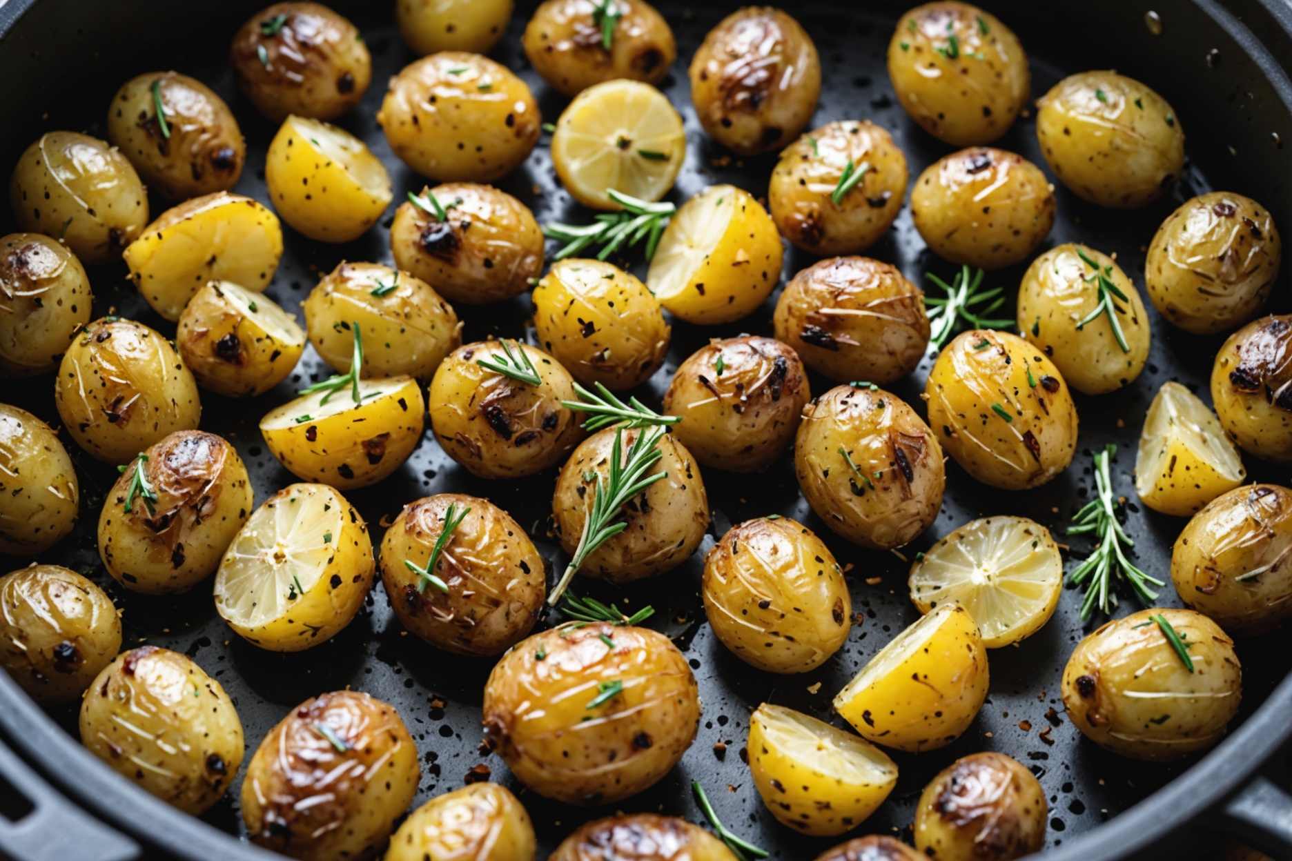 Delicious baby potatoes infused with garlic and rosemary.