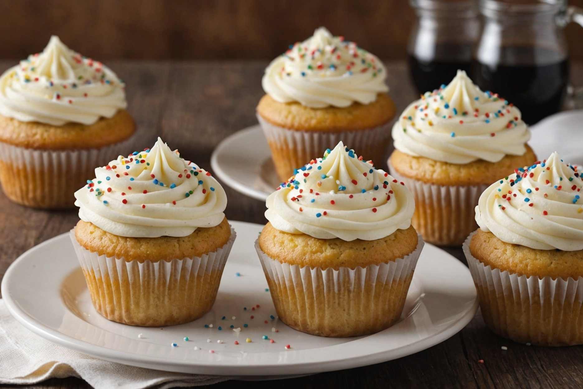 Indulge in these delightful cream-filled cupcakes.