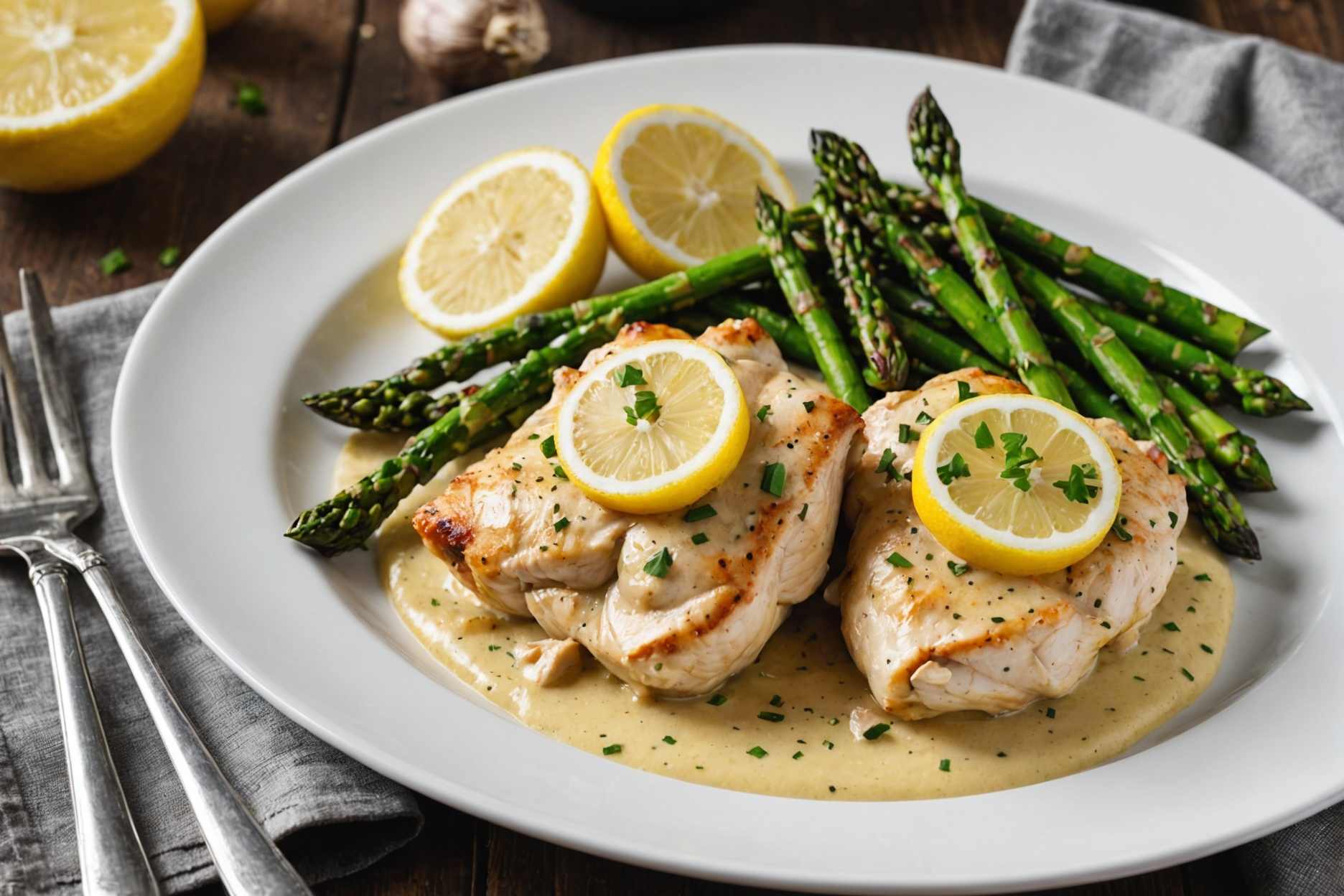 Keto Chicken Thighs with a Creamy Lemon-Garlic Sauce made perfectly in the Instant Pot.