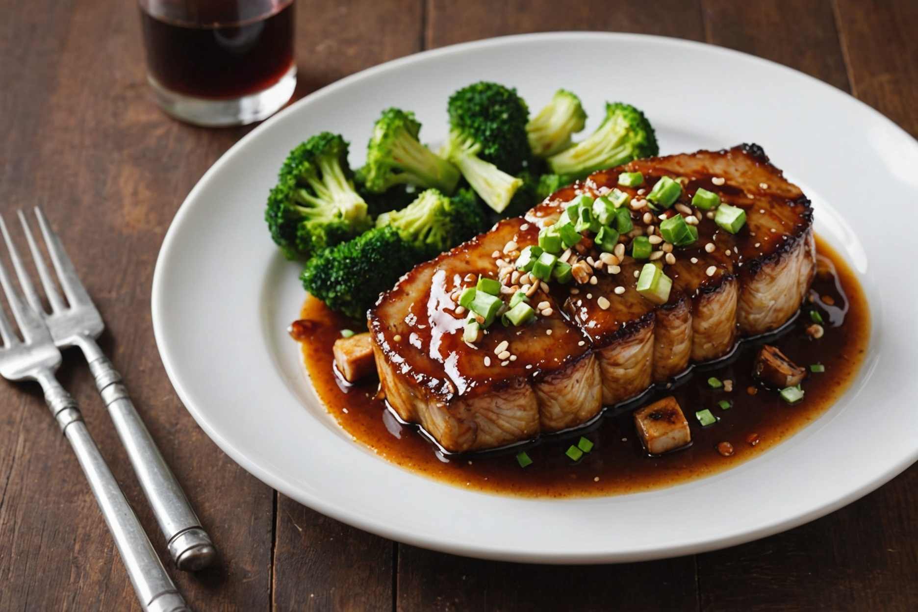 Deliciously glazed pork chops infused with garlic flavor.